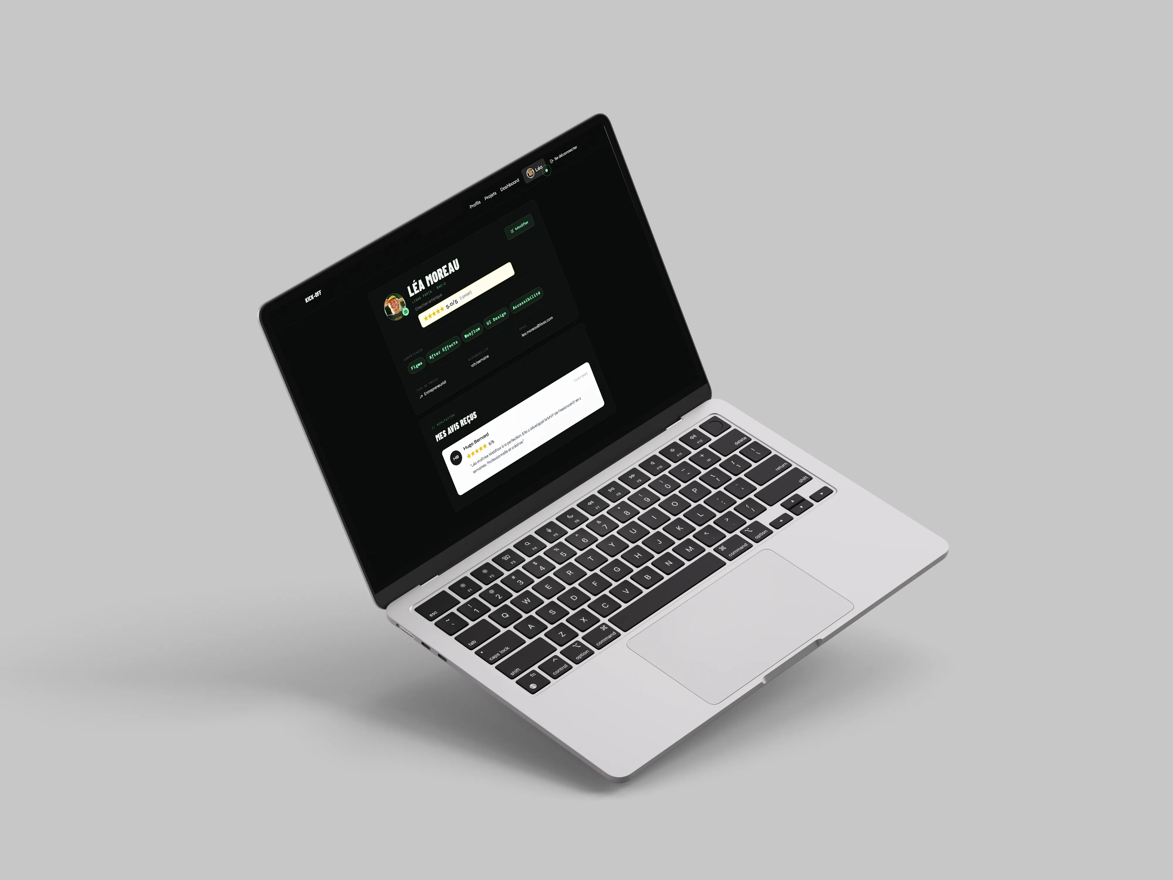 KICK-OFF — Mockup 3