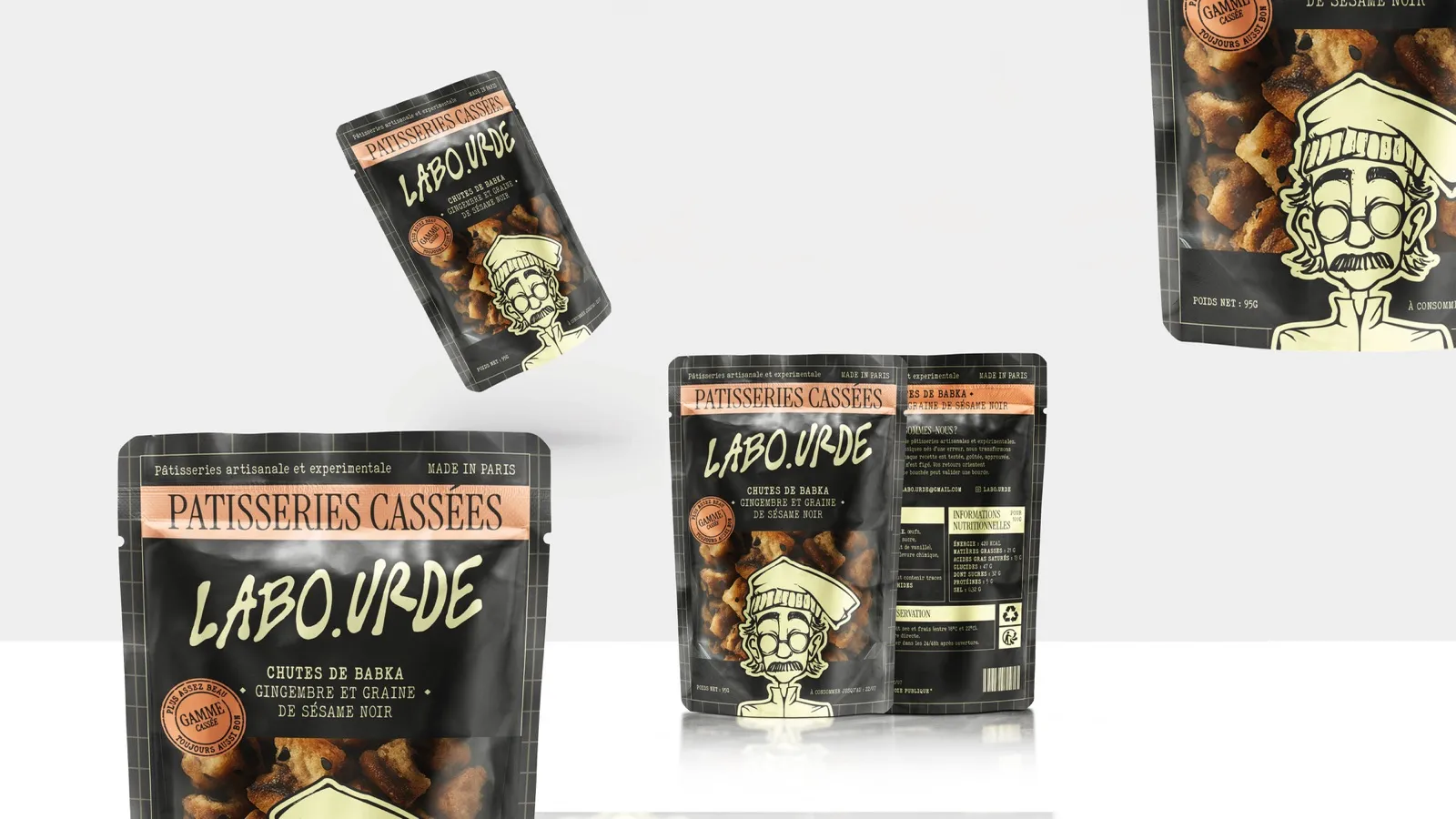Sachets Chutes de Babka flottants — gamme Cassées