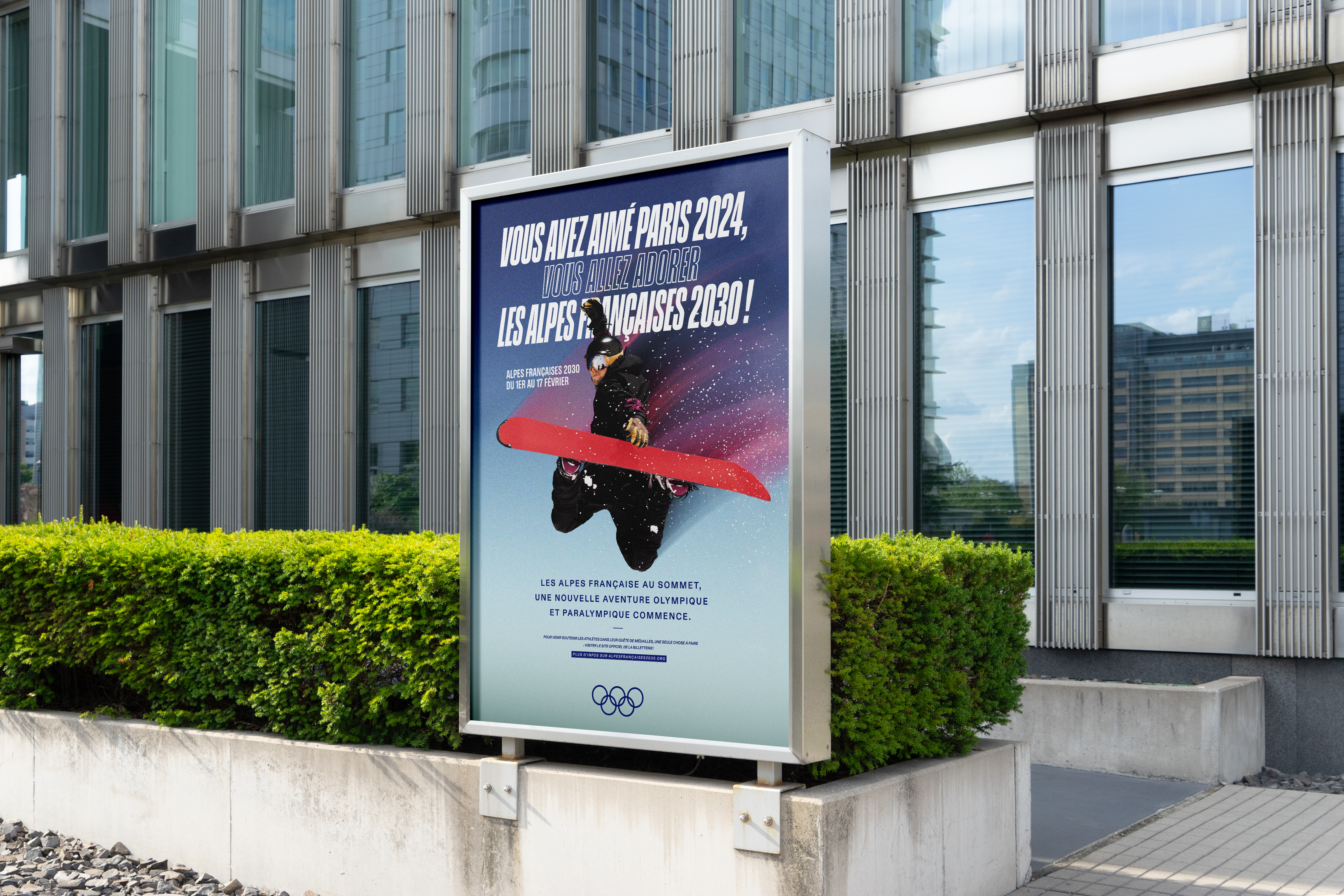 Alpes 2030 — Mockup affiche billboard
