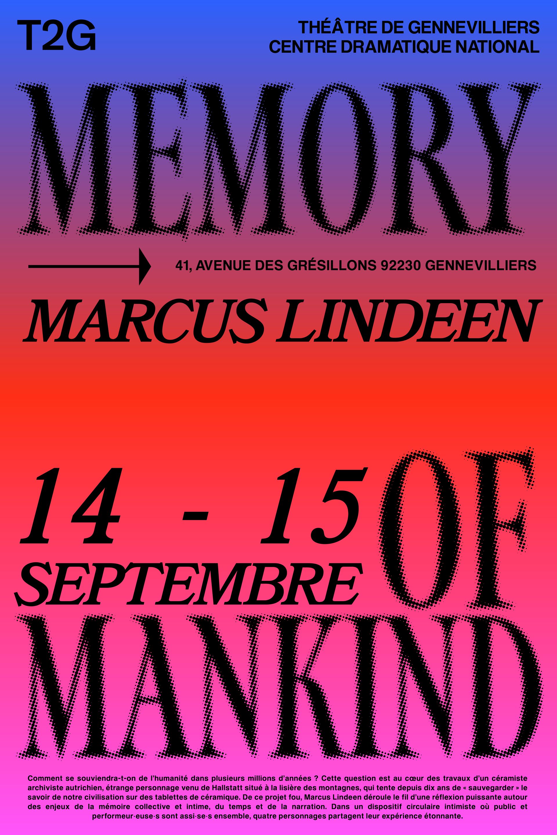 T2G — Affiche typographique variante B