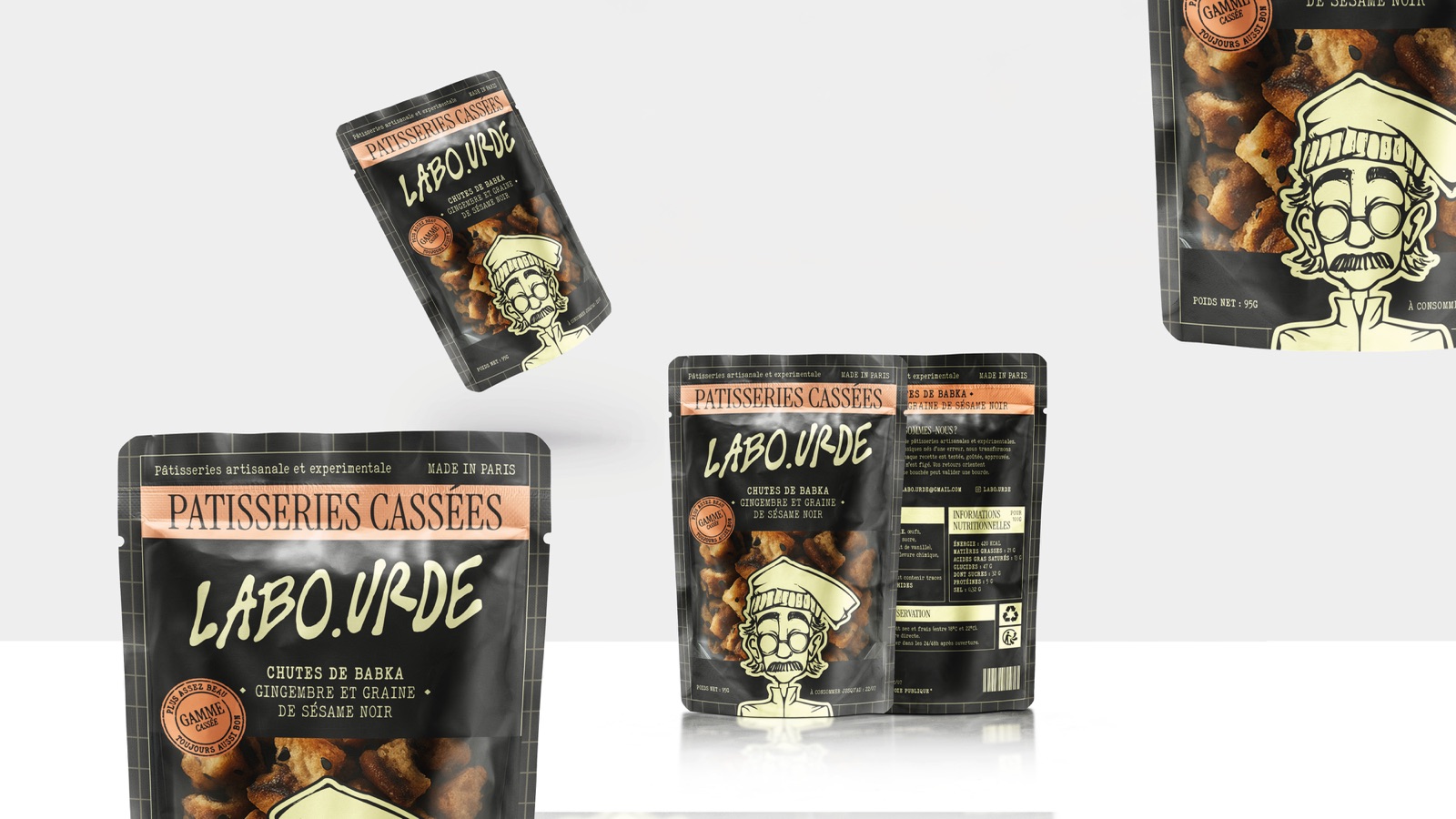 Sachets Chutes de Babka flottants — gamme Cassées